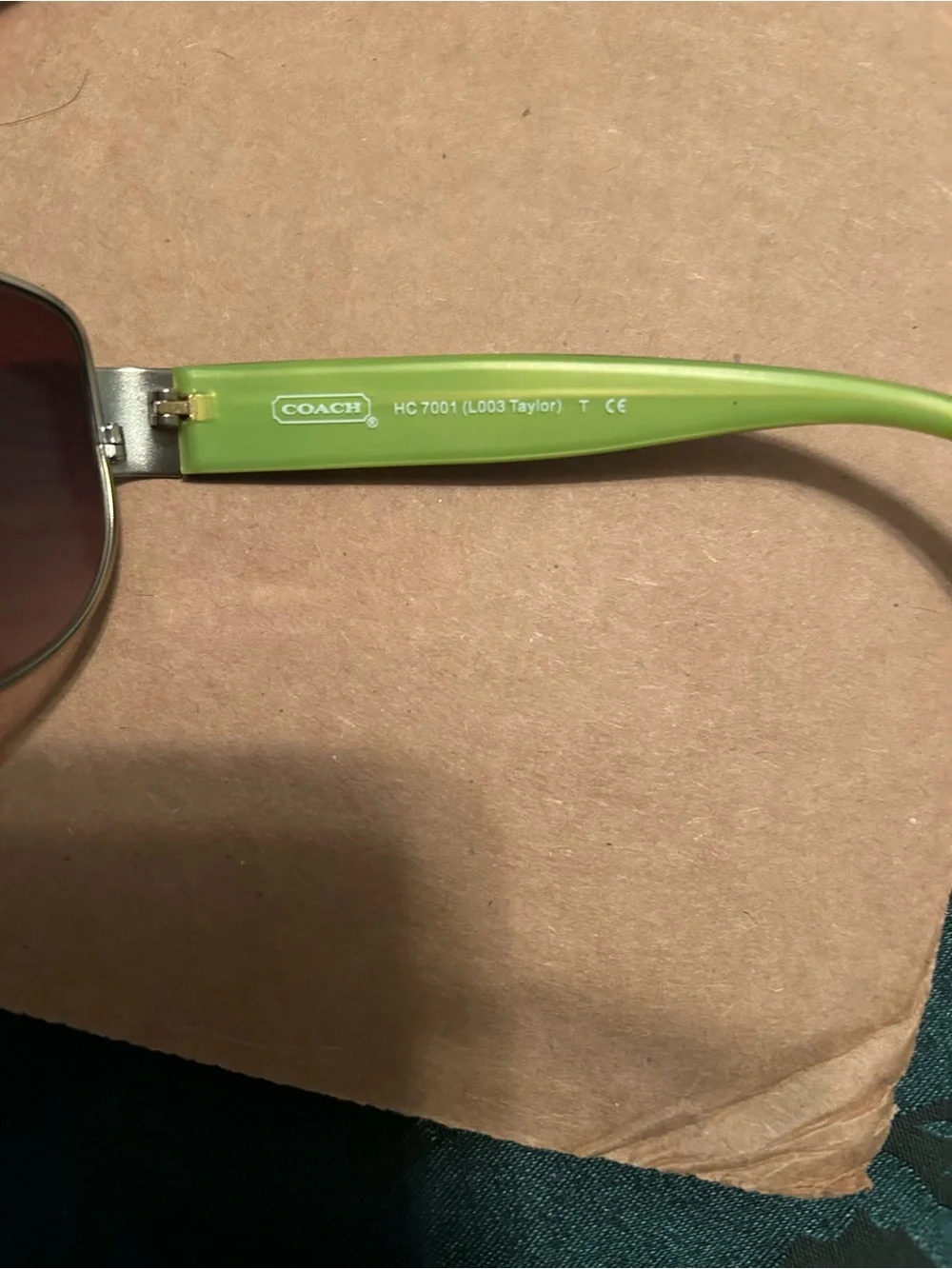 Coach HC7001 Taylor sunglasses ladies gold tone frame tortoise/green